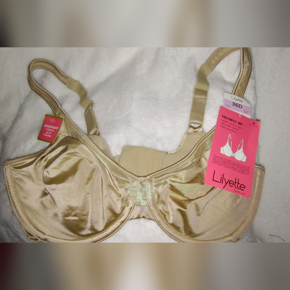 Lilyette Women's Satin Gold Bra